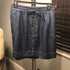 Denim type cotton skirt